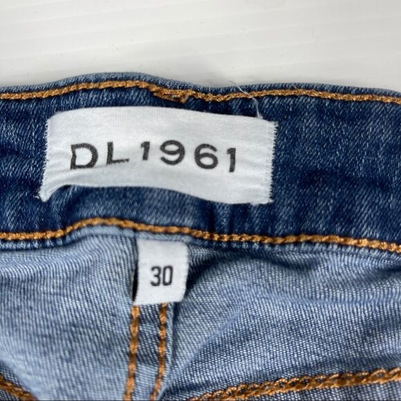 DL1961 Premium Denim Florence Instasculpt Skinny Jeans Strive Blue Frayed HEMMED - Picture 7 of 16